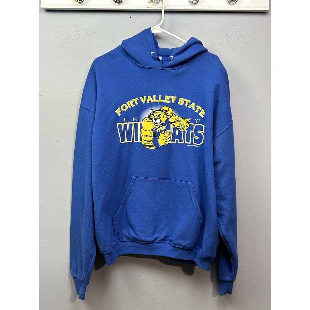 Fort Valley State‎ Wildcats Sweatshirt Mens XL Blue College Football Hoodie